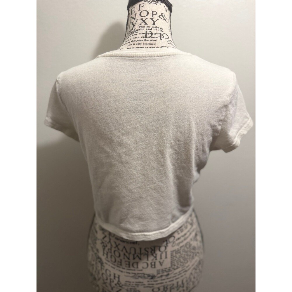 Def Leppard Hysteria Leopard Band Concert Cropped Graphic T-Shirt White Size L - Picture 2 of 3